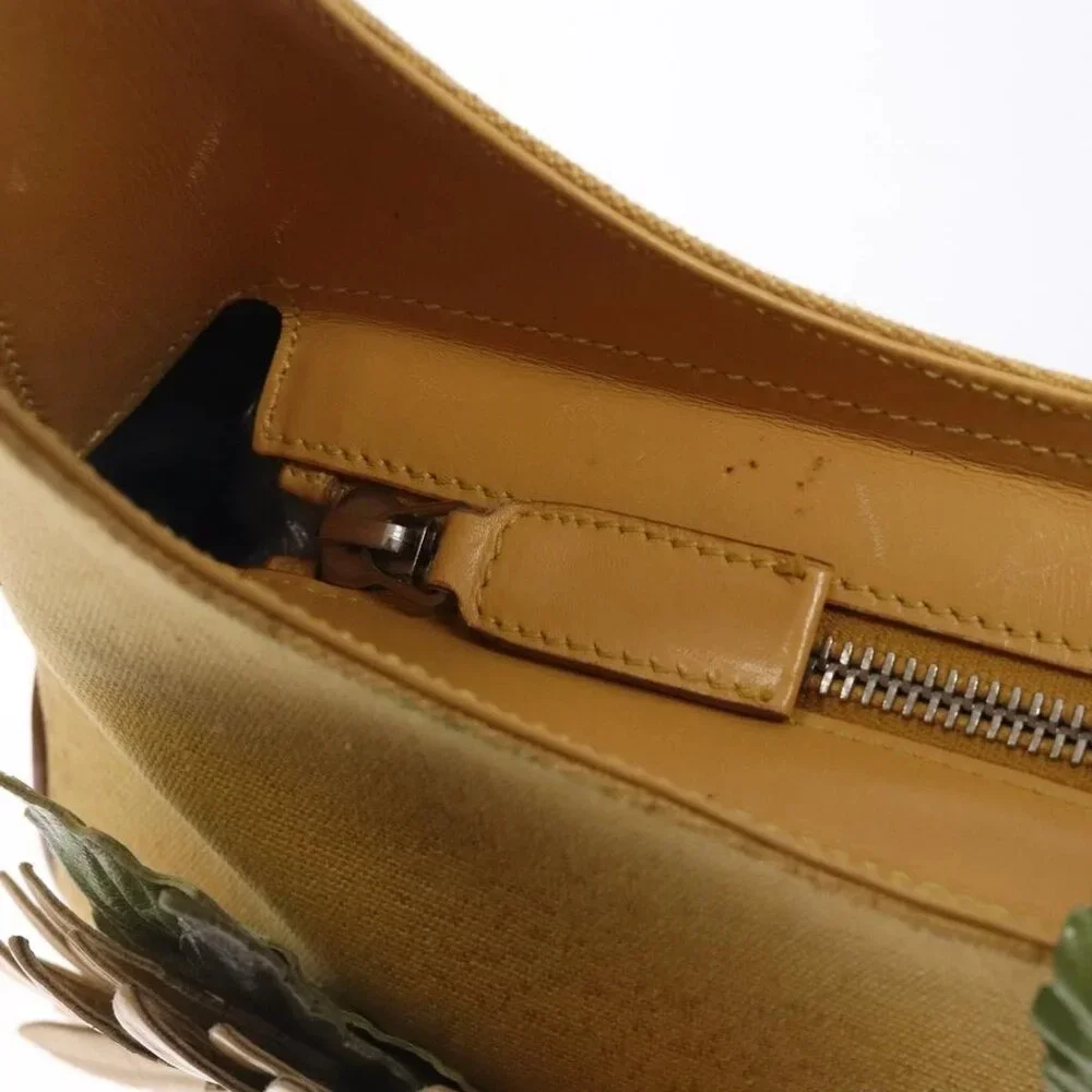 Salvatore Ferragamo Sunflower Shoulder Bag Canvas Yellow Auth 133137 - Picture 9 of 16